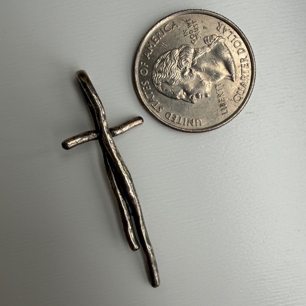 925 Sterling Abstract Cross Necklace Pendant